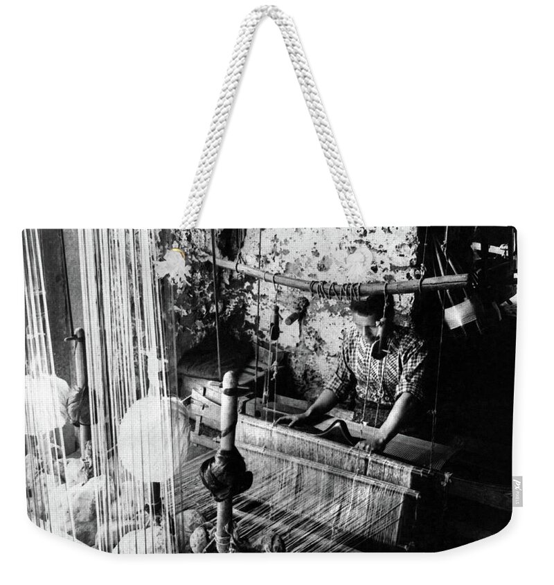 1914 Weekender Tote Bag featuring the photograph Lebanon Silk Manufacture by Granger