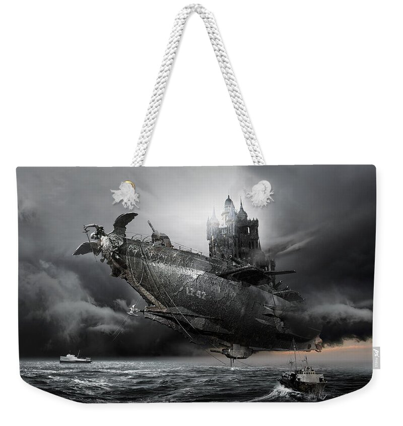 Graf Zeppelin Lz Dirigible Weekender Tote Bag featuring the digital art Led Zeppelin Excelsior by George Grie