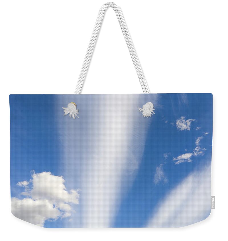 00346024 Weekender Tote Bag featuring the photograph Lenticular And Cumulus Clouds Patagonia by Yva Momatiuk and John Eastcott