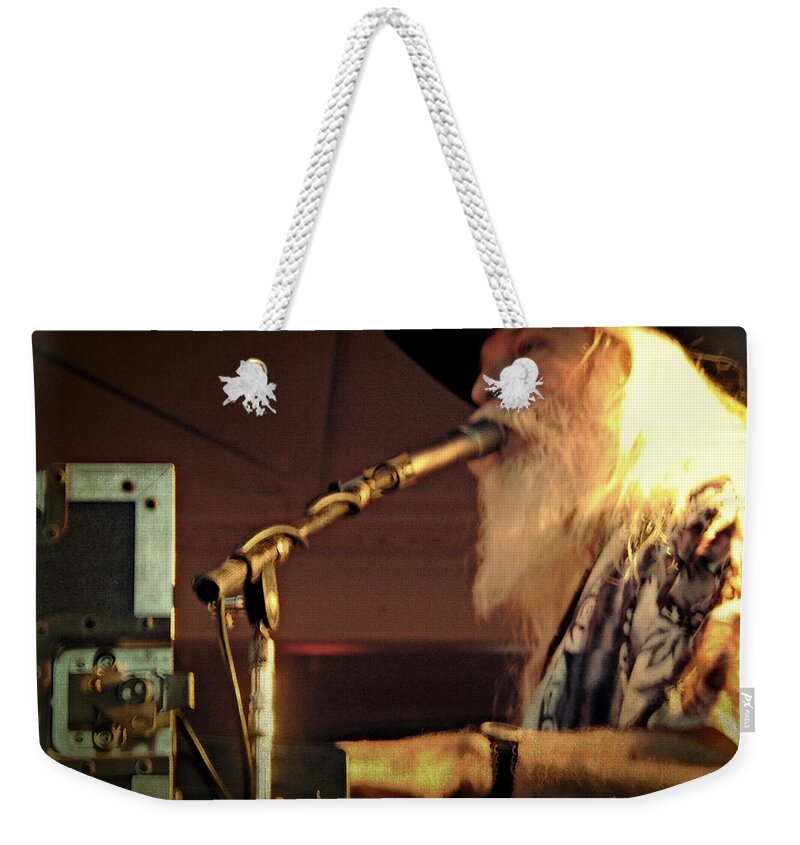 Rock Weekender Tote Bag featuring the photograph Leon Russel Live by Mike Martin