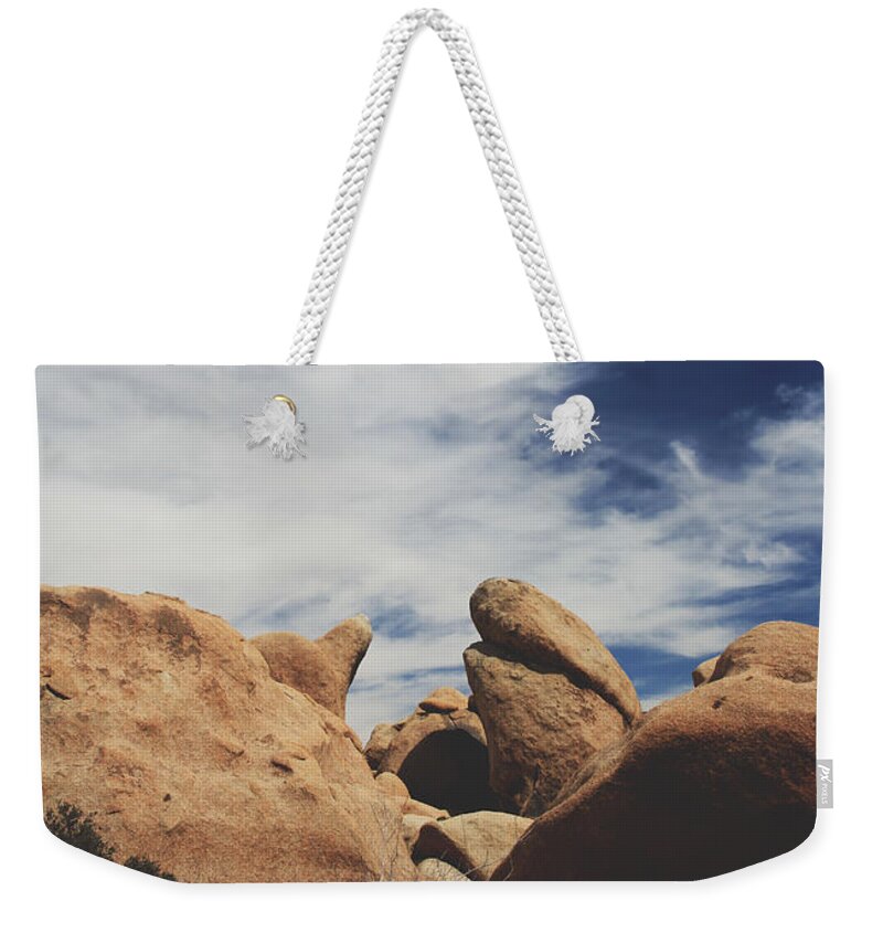 Joshua Tree National Park Weekender Tote Bag featuring the photograph Lessons Learned in Time by Laurie Search