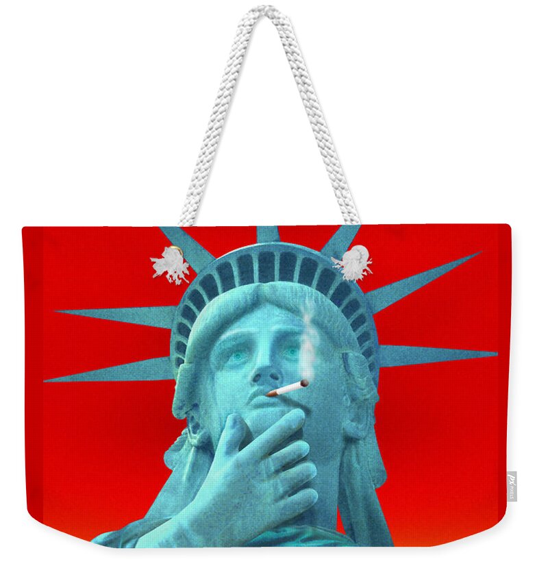 Pop Art Weekender Tote Bag featuring the photograph Liberated Lady - Special by Mike McGlothlen