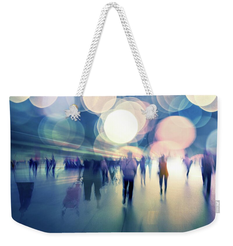 Crowd Weekender Tote Bag featuring the photograph Life At Night Of Modern City by -aniaostudio-