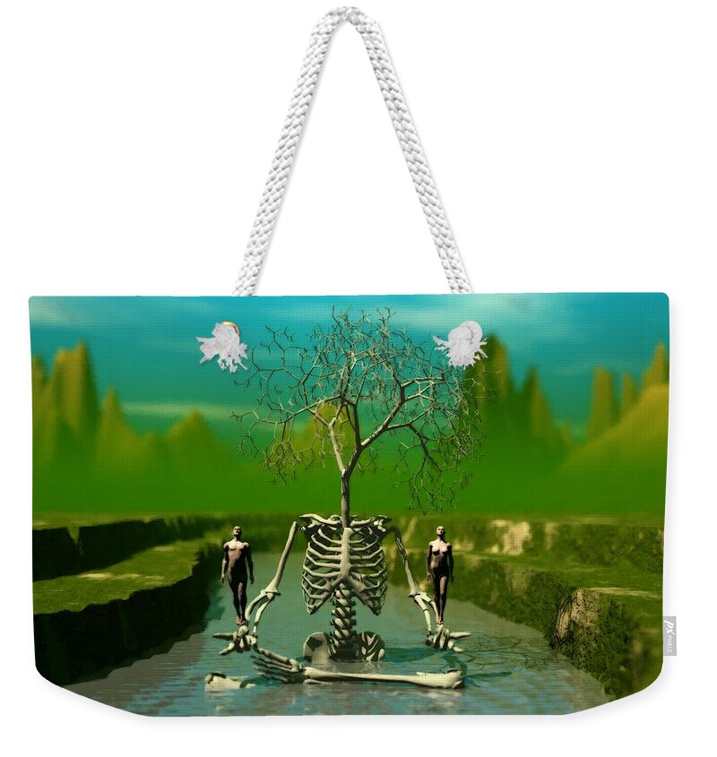 Life Weekender Tote Bag featuring the digital art Life Death and The River of Time by John Alexander
