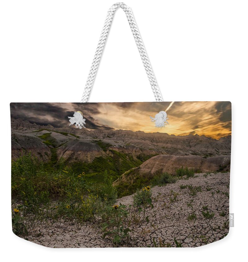 Badlands National Park Weekender Tote Bag featuring the photograph Life Finds A Way by Aaron J Groen