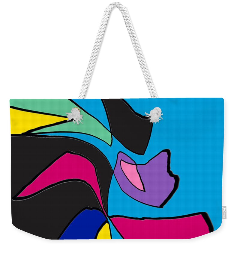 Original Abstract Art Painting Weekender Tote Bag featuring the painting Original Abstract Art Painting Life Is Good By RjFxx. by RjFxx at beautifullart com Friedenthal