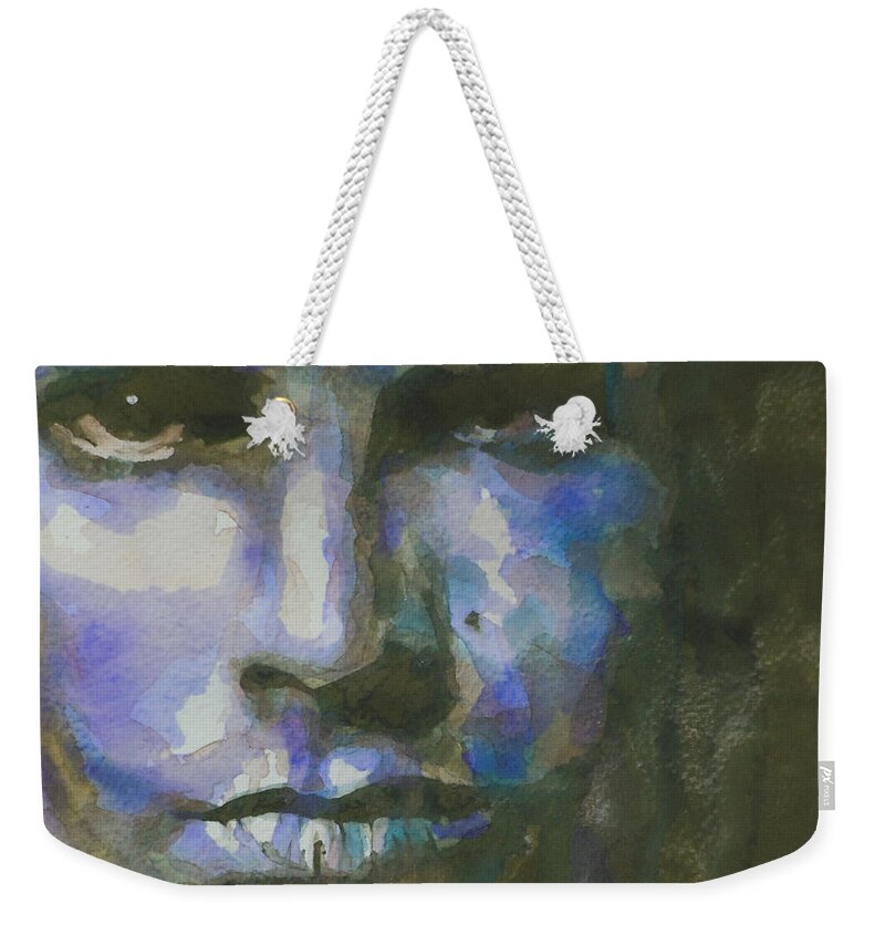 Jim Morrison Weekender Tote Bag featuring the painting Light My Fire by Paul Lovering