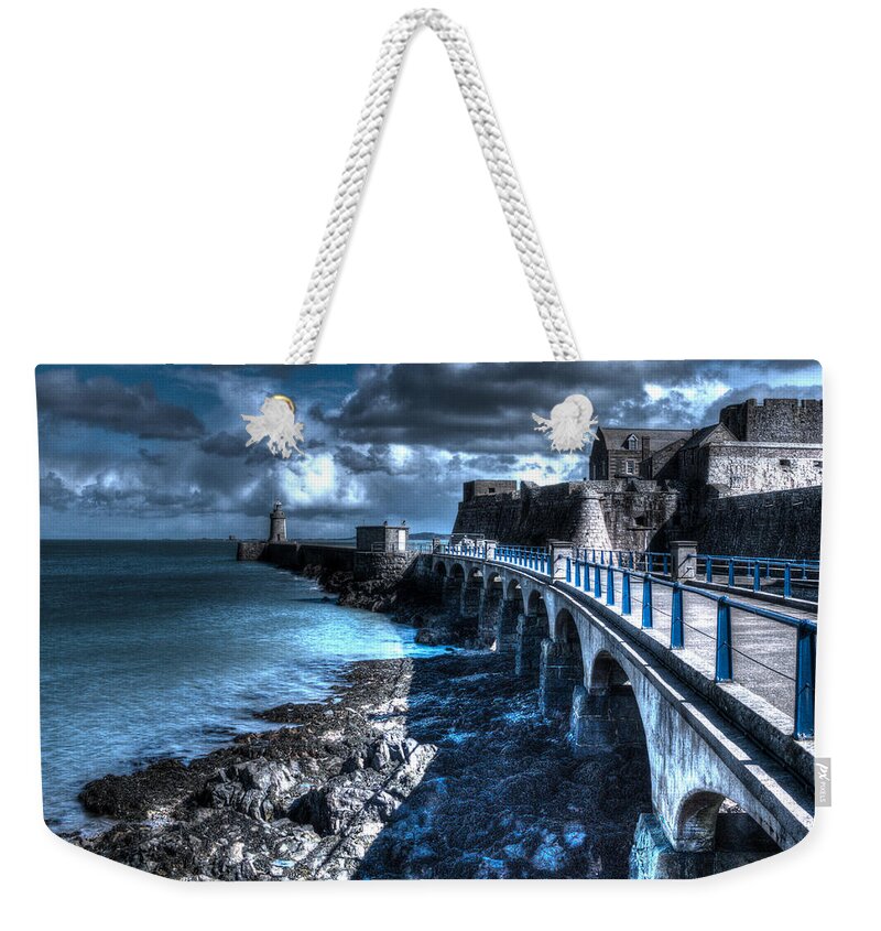 Guernsey Lighthouse Weekender Tote Bag featuring the photograph Lighthouse by Chris Smith