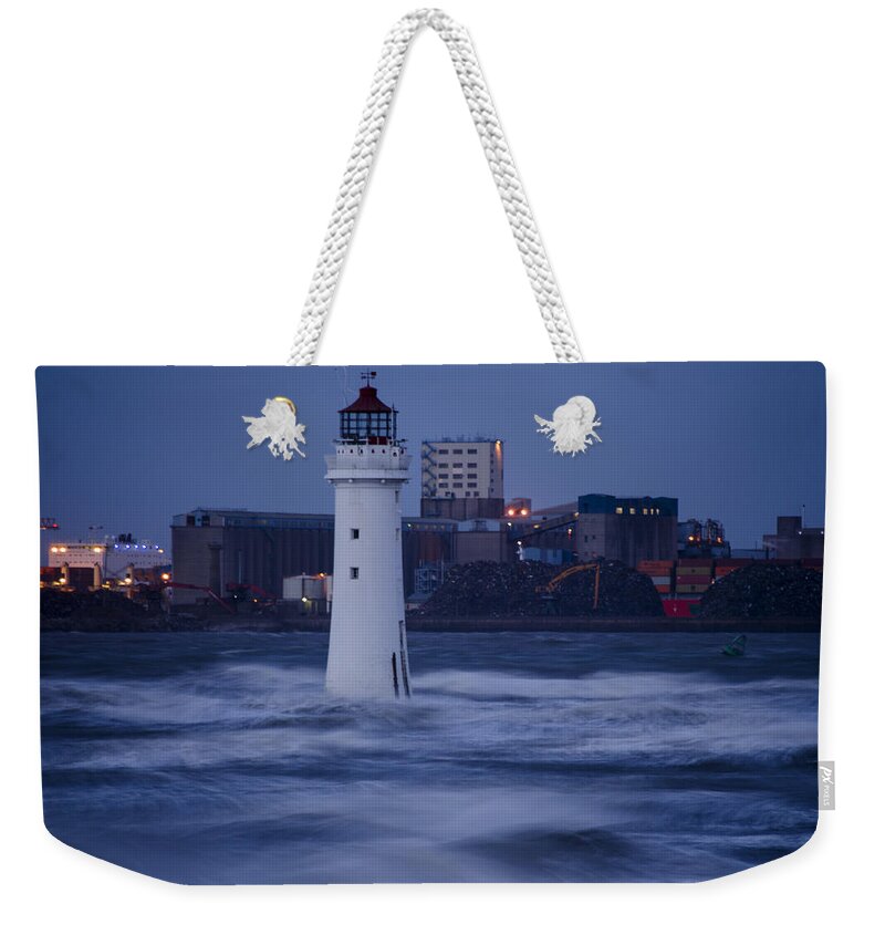 Lighthouse Weekender Tote Bag featuring the photograph Lighthouse in the Storm by Spikey Mouse Photography