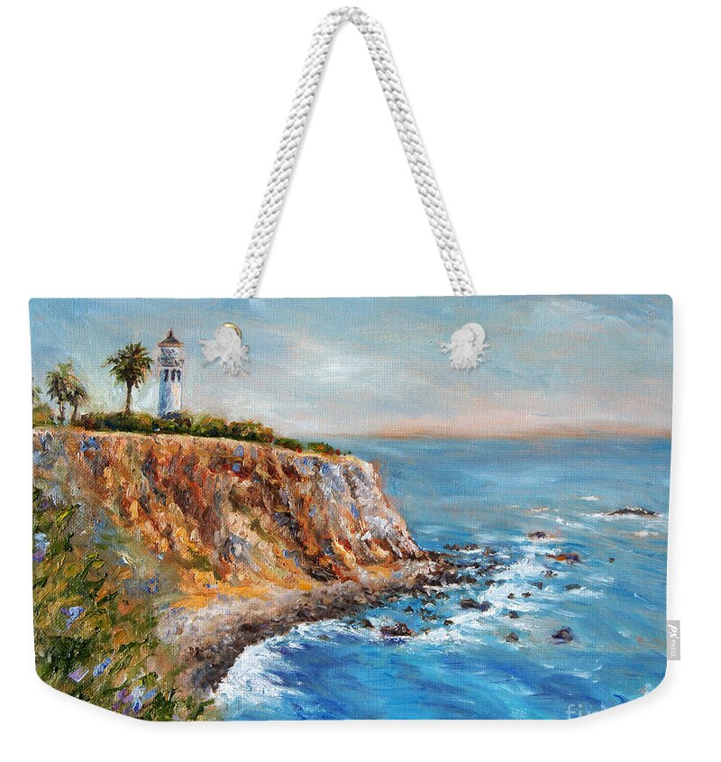 lighthouse Weekender Tote Bag featuring the painting Lighthouse View by Jennifer Beaudet