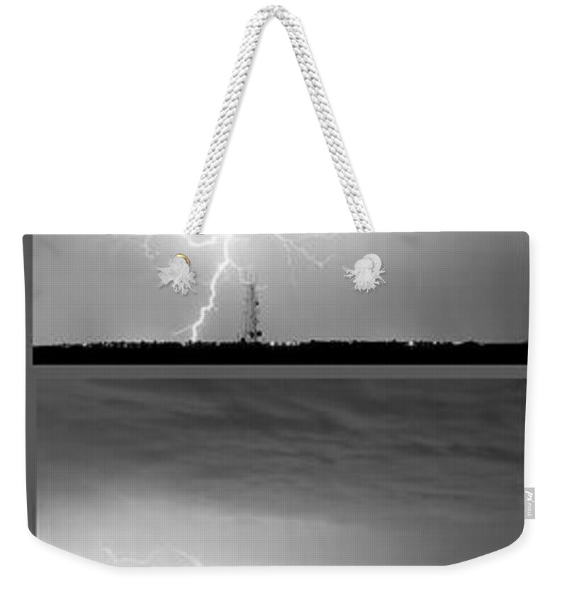 Lightning Weekender Tote Bag featuring the photograph Lightning Strikes 4 Image Vertical Progression by James BO Insogna