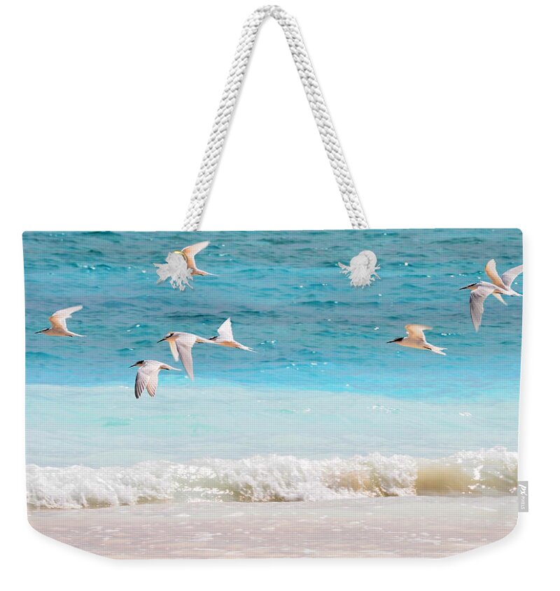 Blue Weekender Tote Bag featuring the photograph Like Birds in the Air by Jenny Rainbow