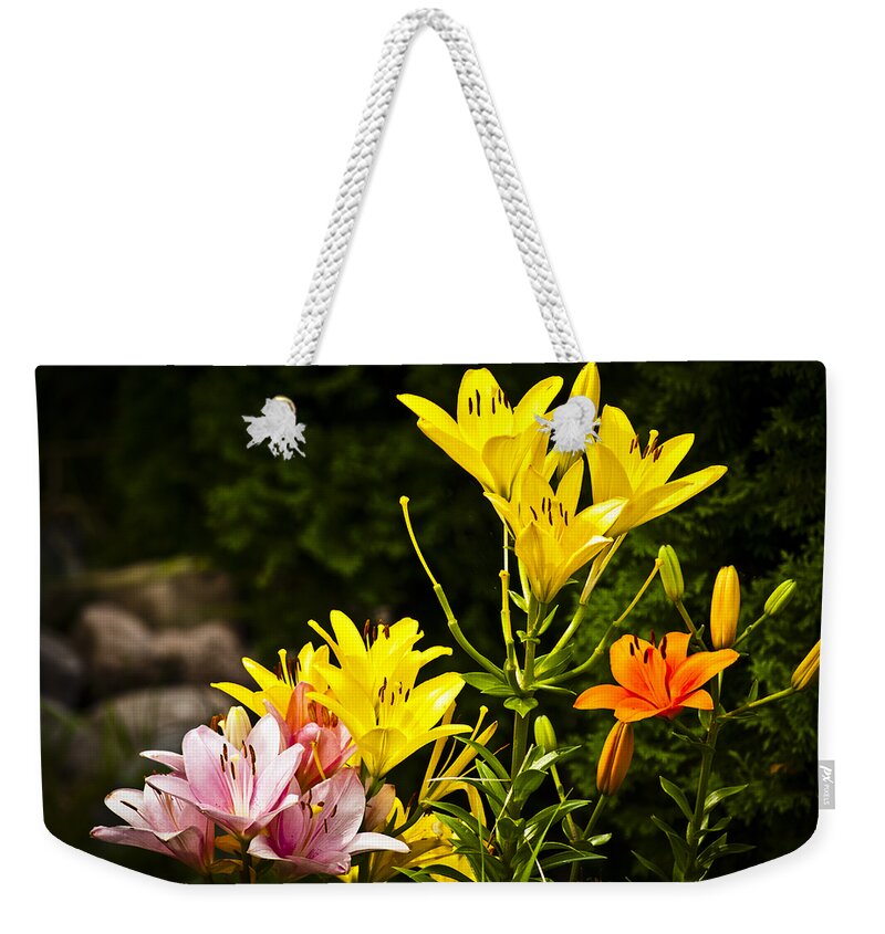 Blossom Weekender Tote Bag featuring the photograph Lilies of the Garden by Christi Kraft