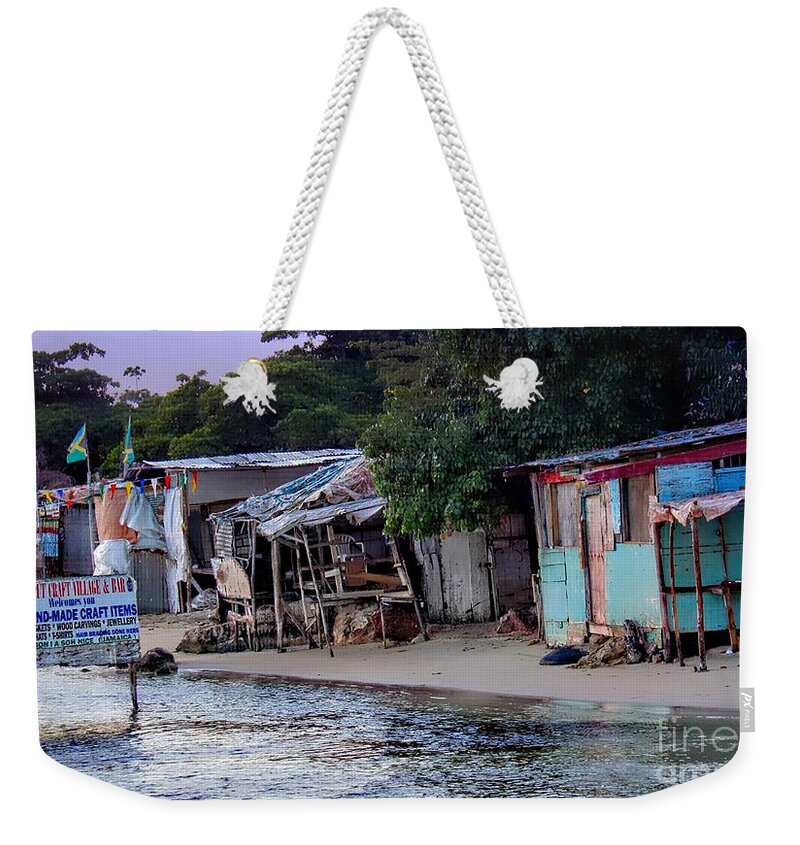 Liliput Weekender Tote Bag featuring the photograph Liliput Craft Village and Bar by Lilliana Mendez