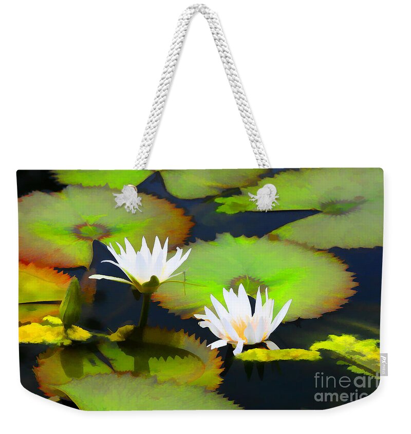 Artistic Photography Weekender Tote Bag featuring the photograph Lily Pond Bristol Rhode Island by Tom Prendergast