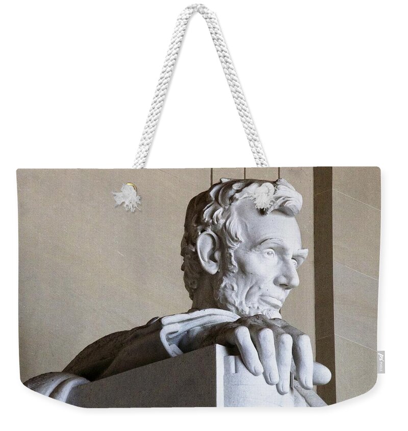 Lincoln Statue Weekender Tote Bag featuring the photograph Lincoln Hand by Alice Gipson