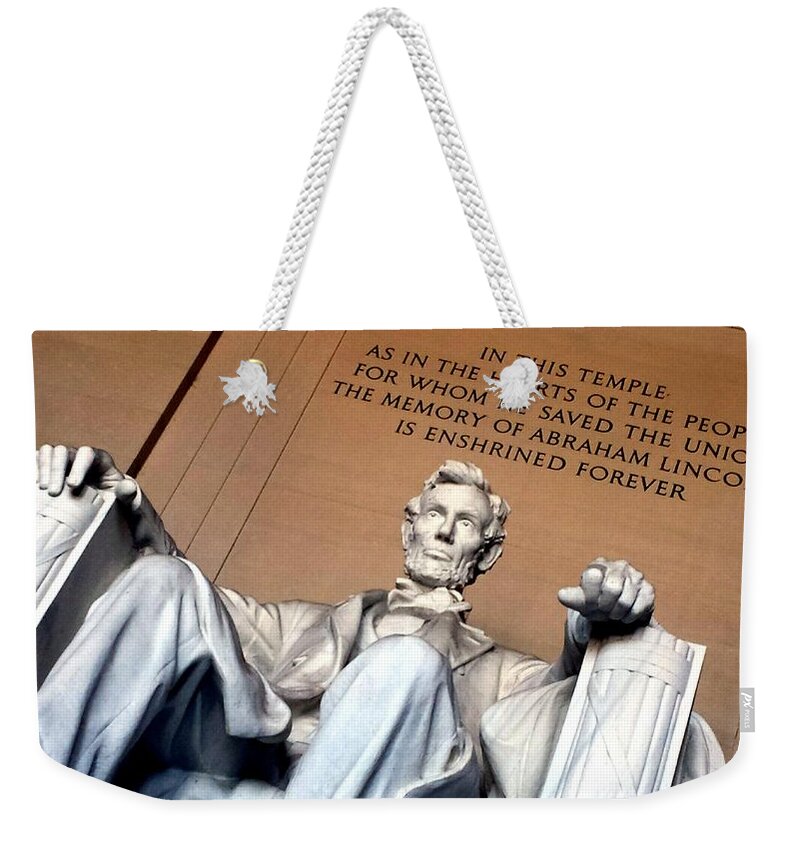 Washington Weekender Tote Bag featuring the photograph Lincoln Memorial by Kenny Glover