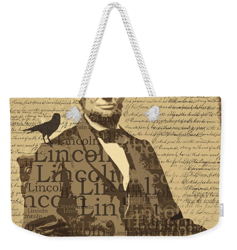 Lincoln Weekender Tote Bag featuring the digital art Lincoln by Nancy Merkle