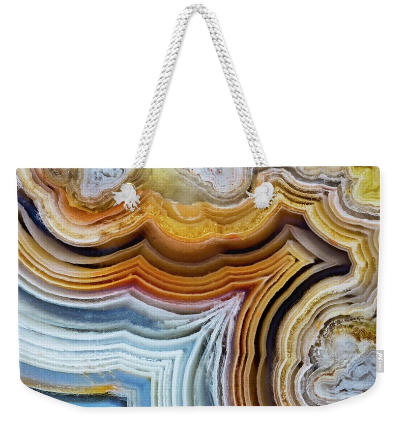 Geology Weekender Tote Bag featuring the photograph Lines And Pattern In Agua Nueva Mexican by Darrell Gulin