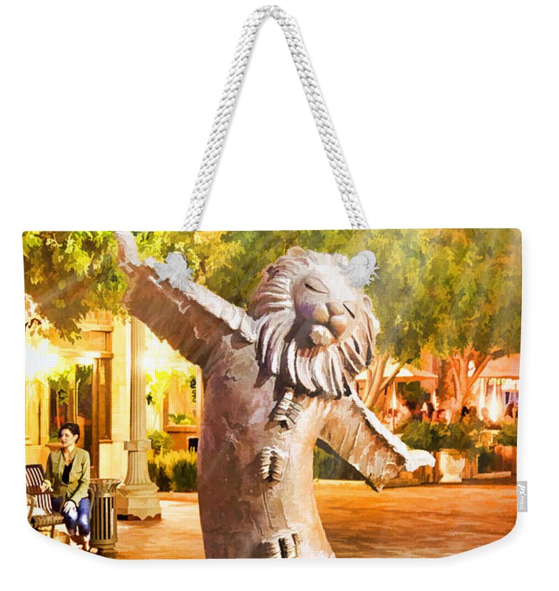 Staley Weekender Tote Bag featuring the photograph Lion Fountain by Chuck Staley