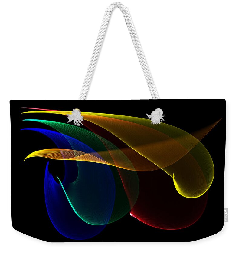 Color Weekender Tote Bag featuring the digital art Liquid Colors by Pete Trenholm