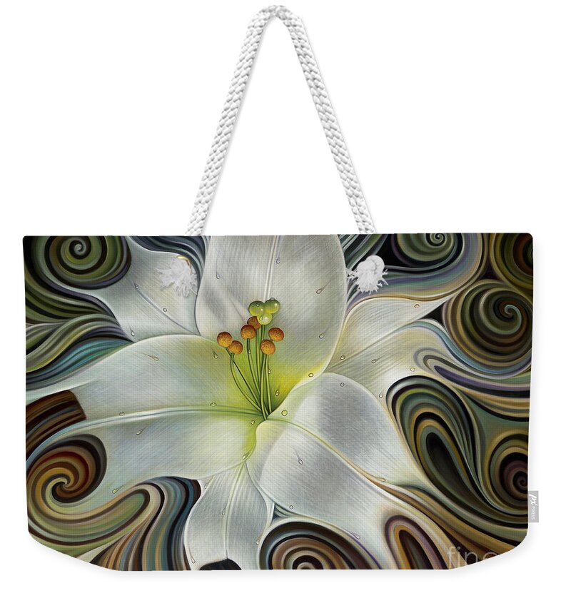 Lily Weekender Tote Bag featuring the painting Lirio Dinamico by Ricardo Chavez-Mendez