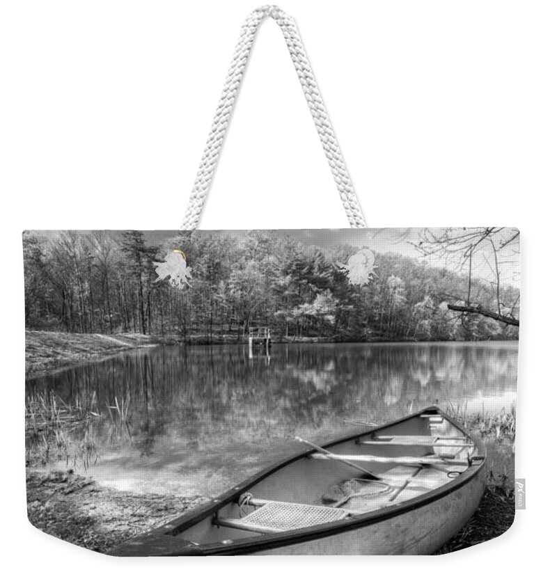 Appalachia Weekender Tote Bag featuring the photograph Little Bit of Heaven Black and White by Debra and Dave Vanderlaan