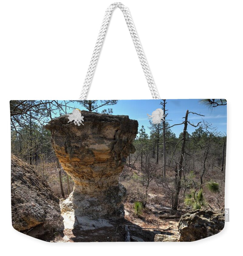Peach Weekender Tote Bag featuring the photograph Little Peach Tree Rock-2 by Charles Hite
