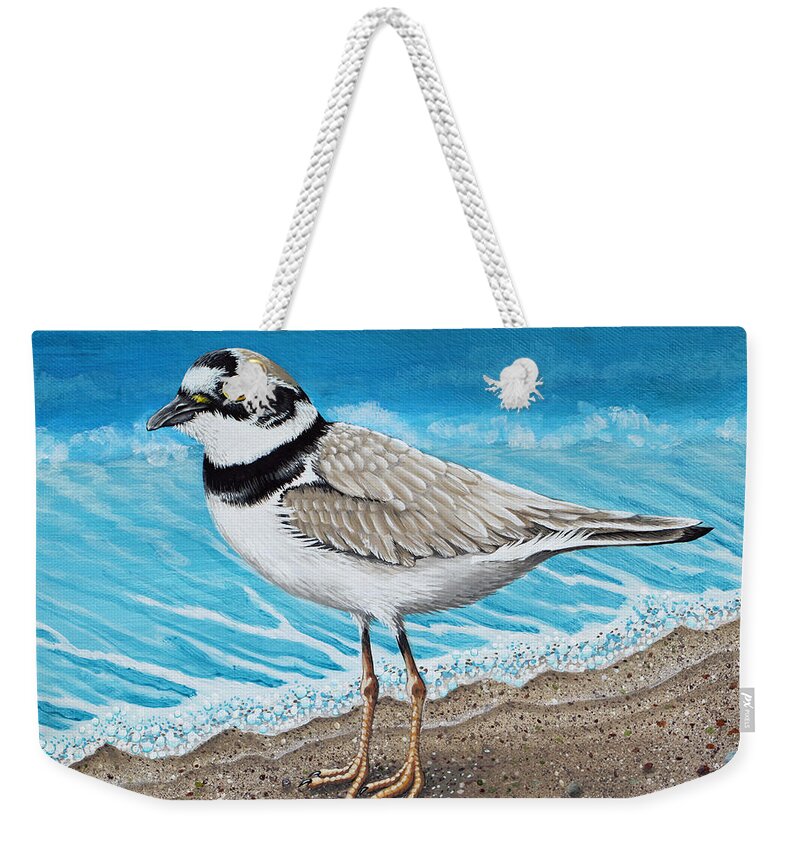 Plover Weekender Tote Bag featuring the painting Little plover by Tish Wynne