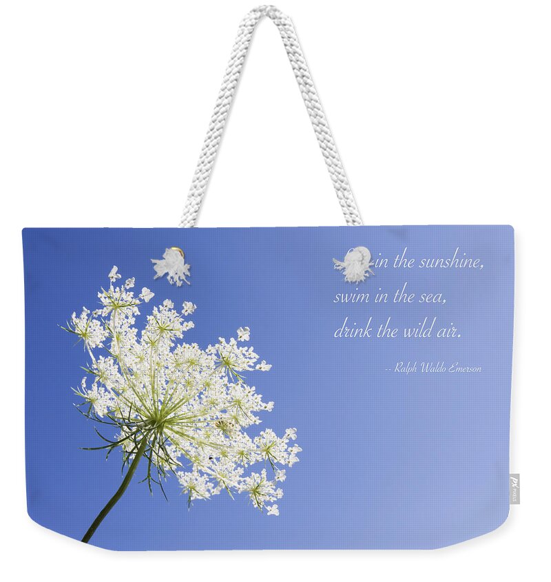 Queen Anne's Lace Weekender Tote Bag featuring the photograph Live in the Sunshine by Patty Colabuono