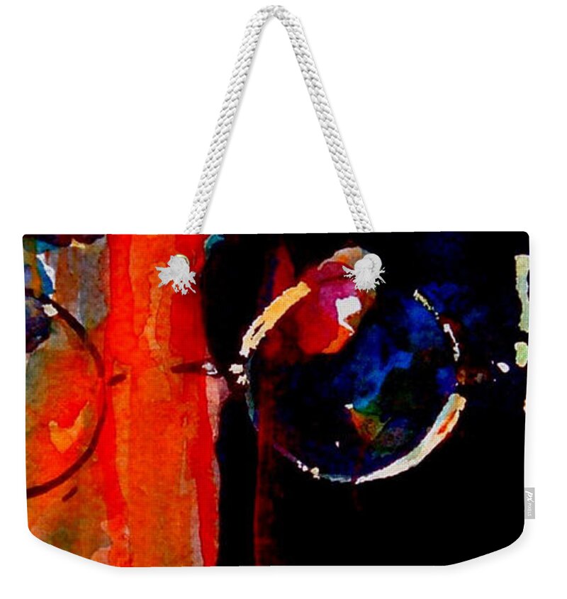 John Lennon Weekender Tote Bag featuring the painting Living is easy with eyes closed by Paul Lovering
