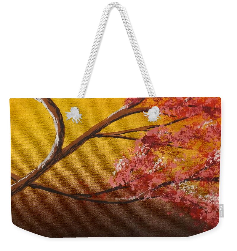 Living Loving Tree Weekender Tote Bag featuring the painting Living Loving Tree bottom right by Darren Robinson