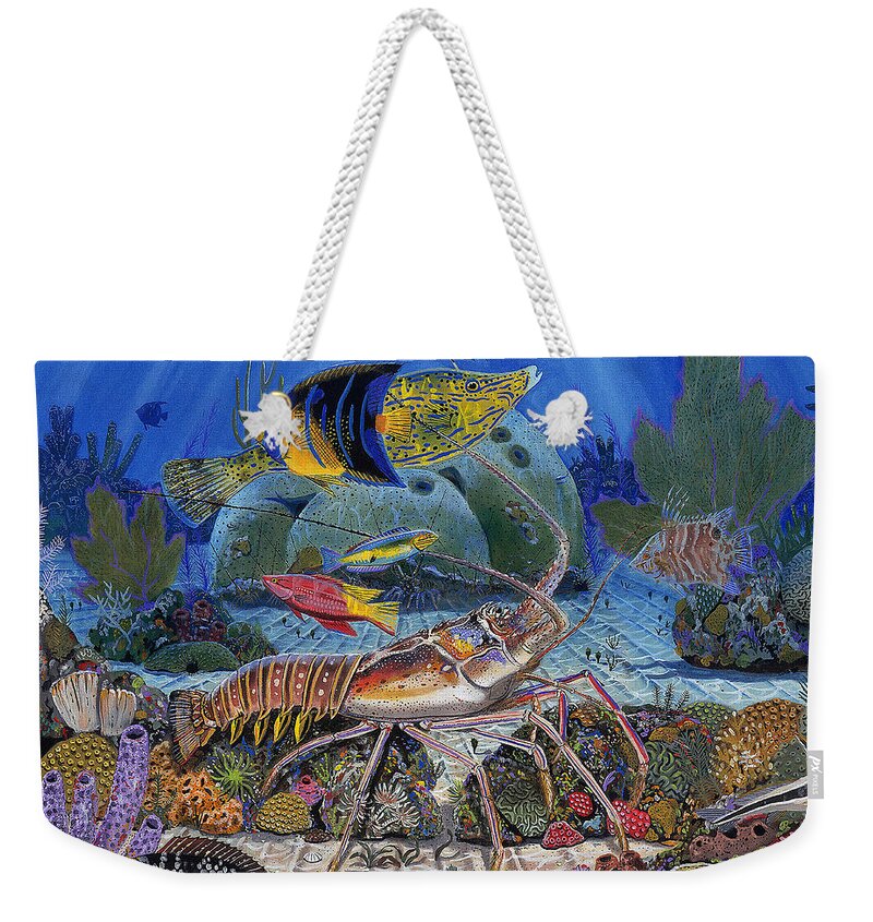 Lobster Weekender Tote Bag featuring the painting Lobster Sanctuary Re0016 by Carey Chen