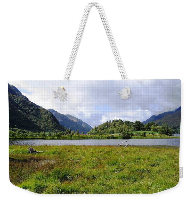 Scottish Highlands Weekender Tote Bag featuring the photograph Loch Shiel by Denise Railey