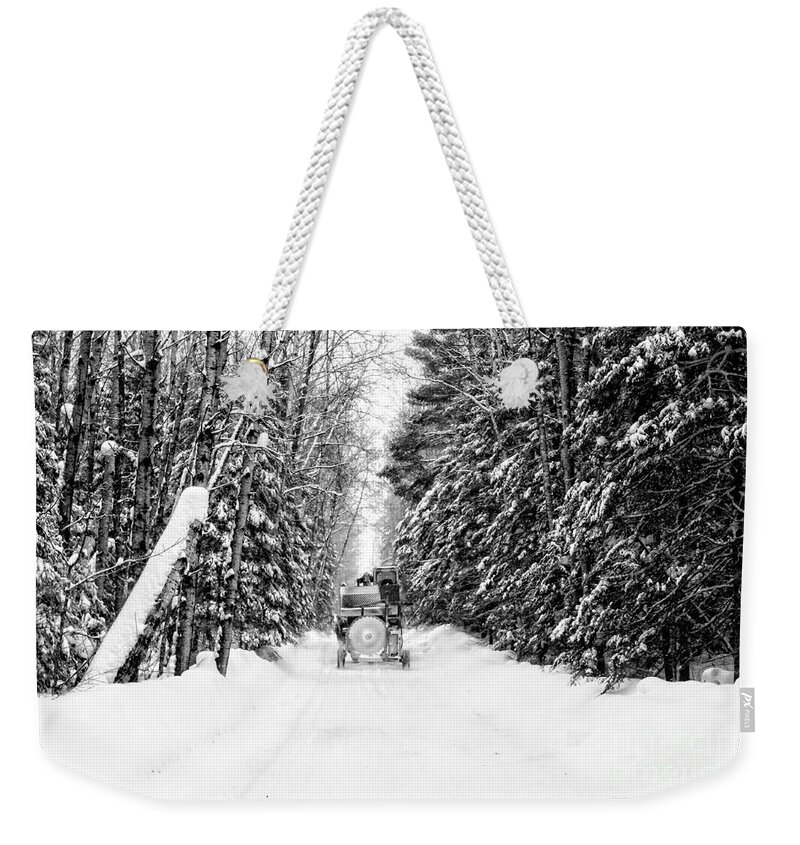 Minnesota Weekender Tote Bag featuring the photograph Logger's commute by Lori Dobbs