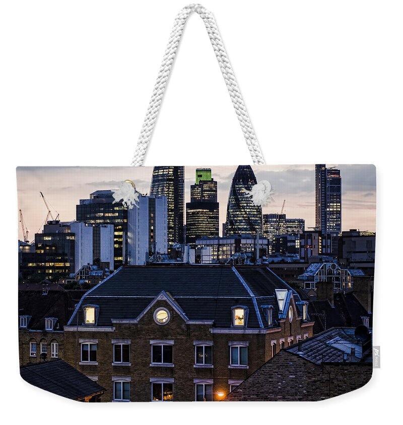 City Of London Weekender Tote Bag featuring the photograph London City by Heather Applegate