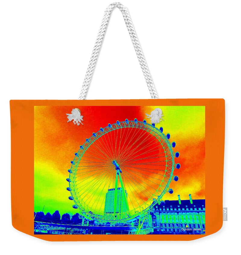 Coca Cola Weekender Tote Bag featuring the photograph London Eye Observation Wheel by Gordon James