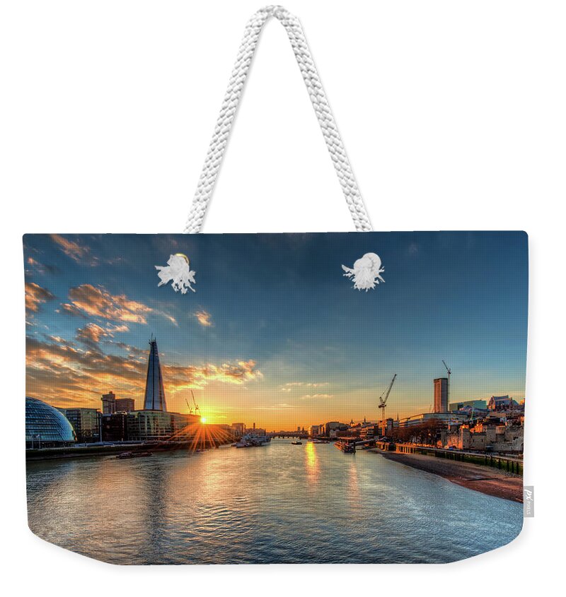 Outdoors Weekender Tote Bag featuring the photograph London Setting Sun by Vulture Labs