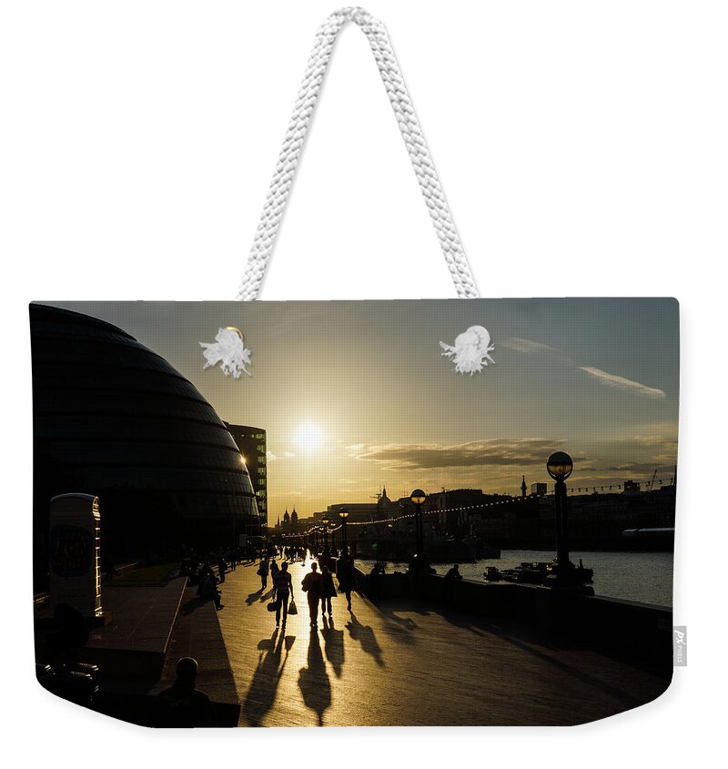London City Hall Weekender Tote Bag featuring the photograph London Silhouettes by Georgia Mizuleva