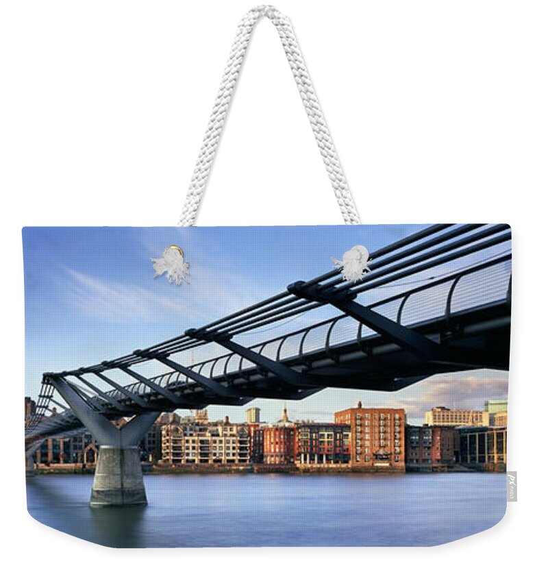 London Skyline Weekender Tote Bag featuring the photograph Millennium Bridge London 1 by Rod McLean