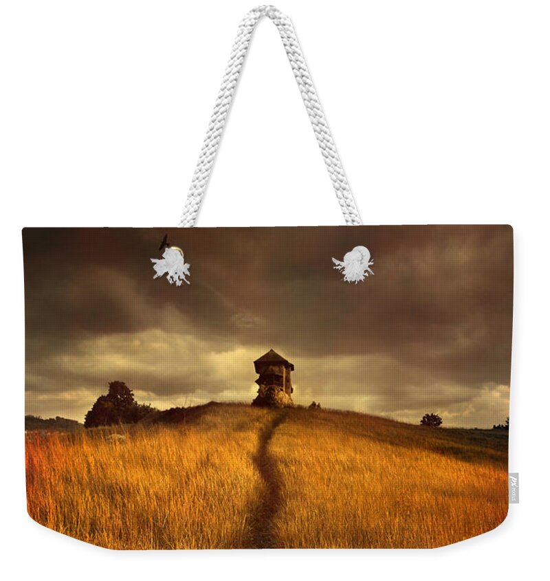 House On The Field Weekender Tote Bag featuring the photograph Lonely house on the hill by Jaroslaw Blaminsky