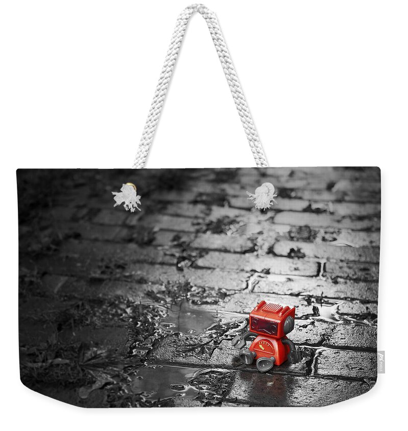 Robot Weekender Tote Bag featuring the photograph Lonely Little Robot by Scott Norris