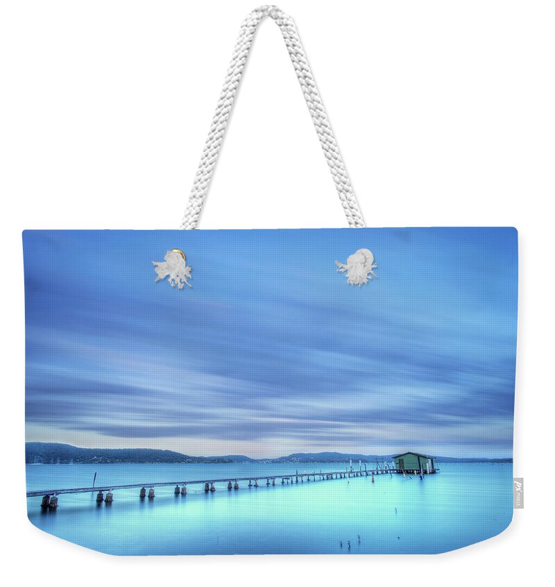 Tranquility Weekender Tote Bag featuring the photograph Long Exposure Wharf by Steve Daggar Photography