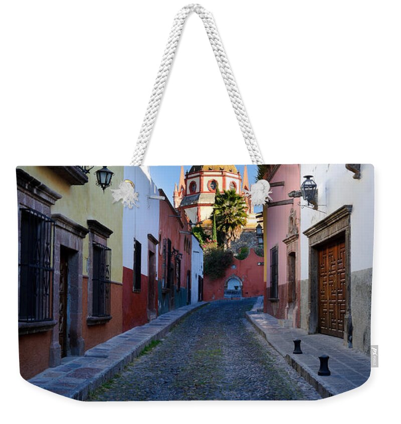 Travel Weekender Tote Bag featuring the photograph Looking Down Aldama Street, Mexico by John Shaw