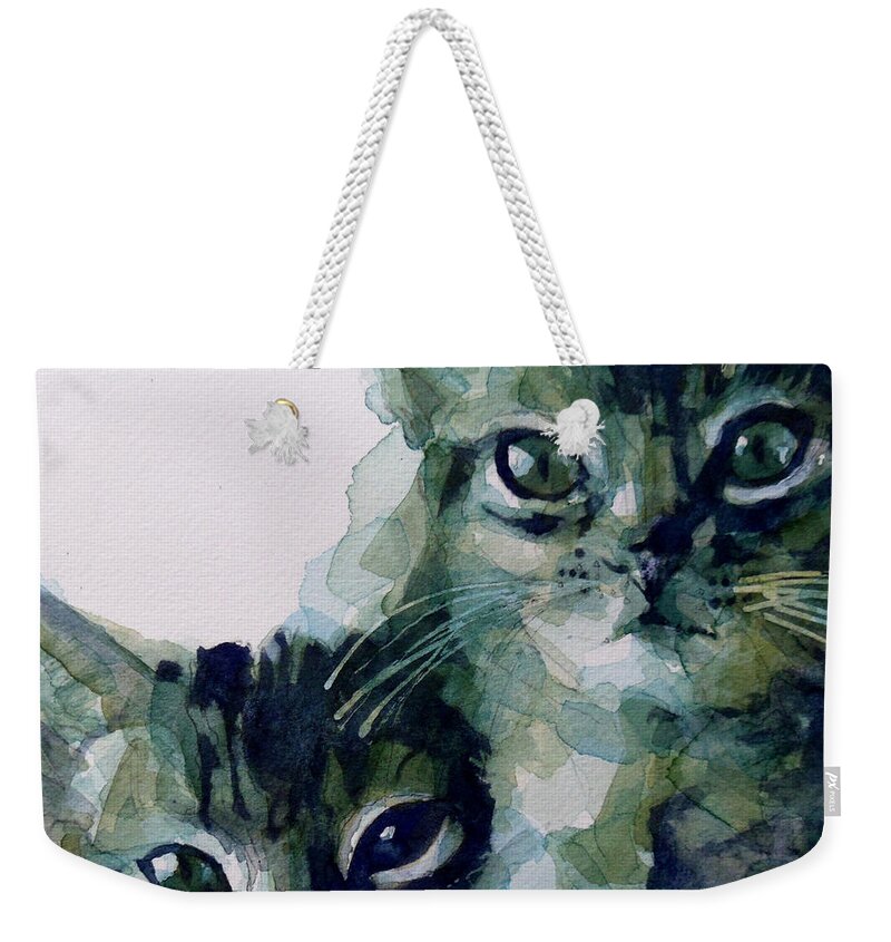 Cats Weekender Tote Bag featuring the painting Looking For A Home by Paul Lovering
