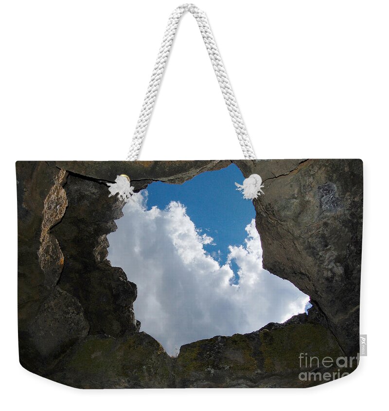 Lava Beds National Monument Weekender Tote Bag featuring the photograph Looking Up by Debra Thompson