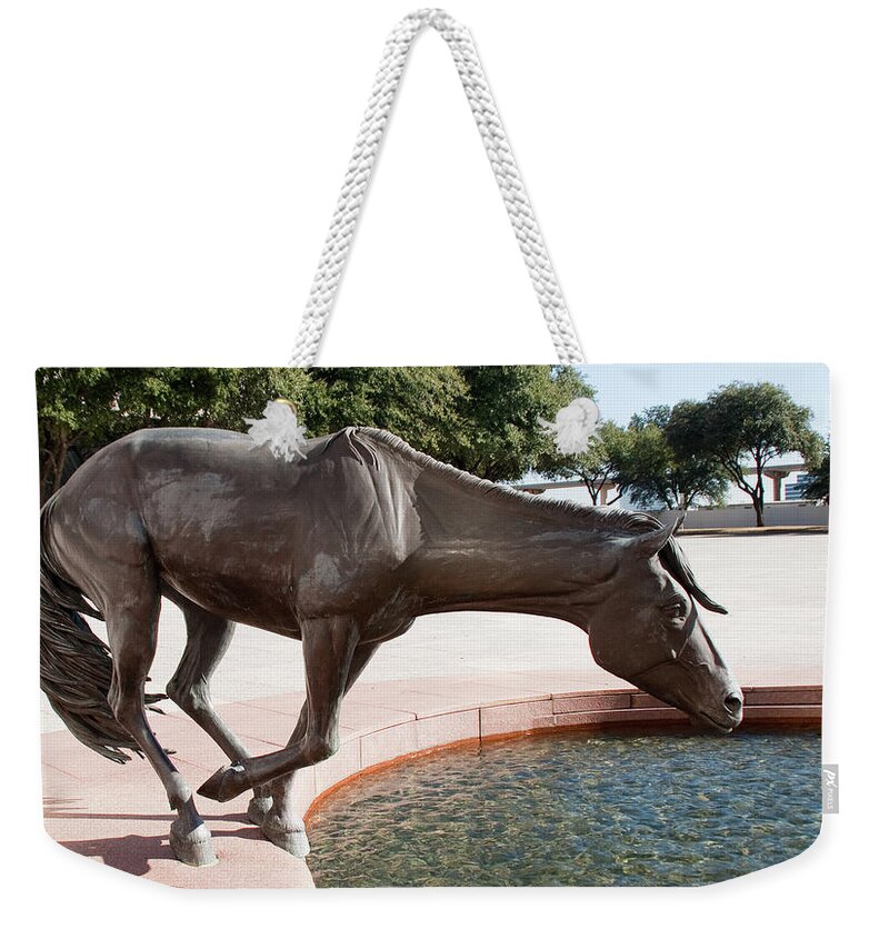 Sculptures Weekender Tote Bag featuring the photograph Los Colinas Mustangs 14687 by Guy Whiteley