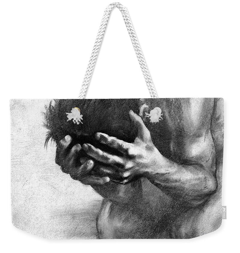 Ontology Weekender Tote Bag featuring the drawing Loss by Paul Davenport