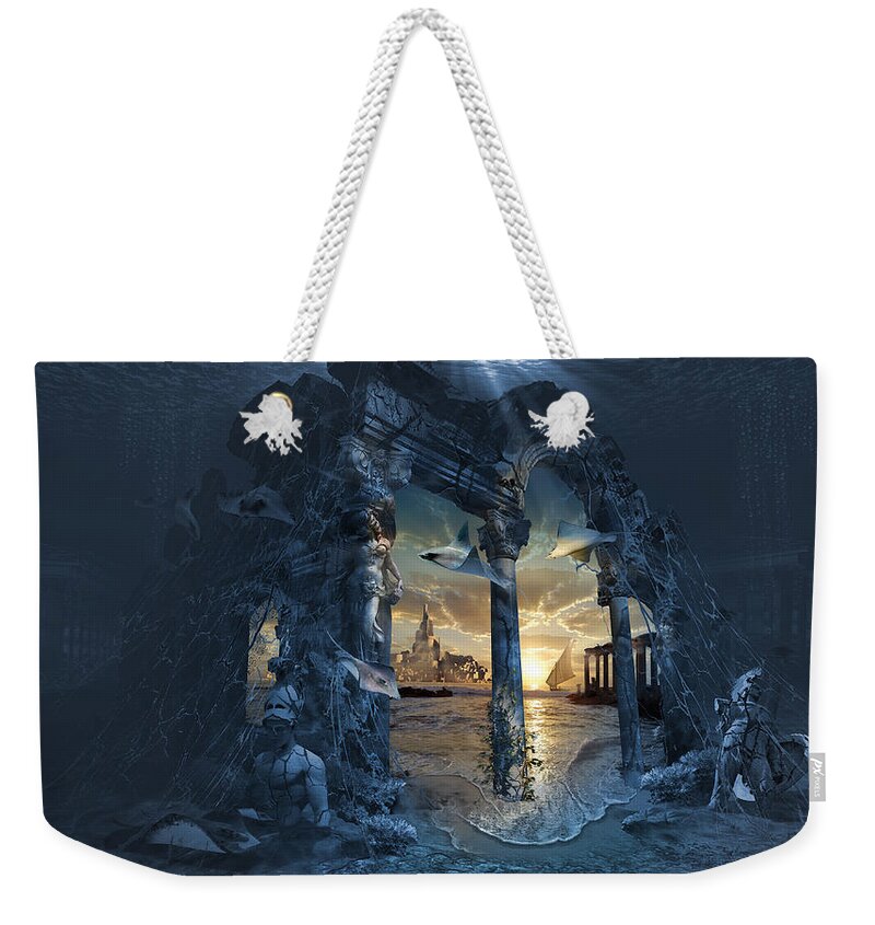  Romantic Architecture Weekender Tote Bag featuring the digital art Lost City of Atlantis by George Grie