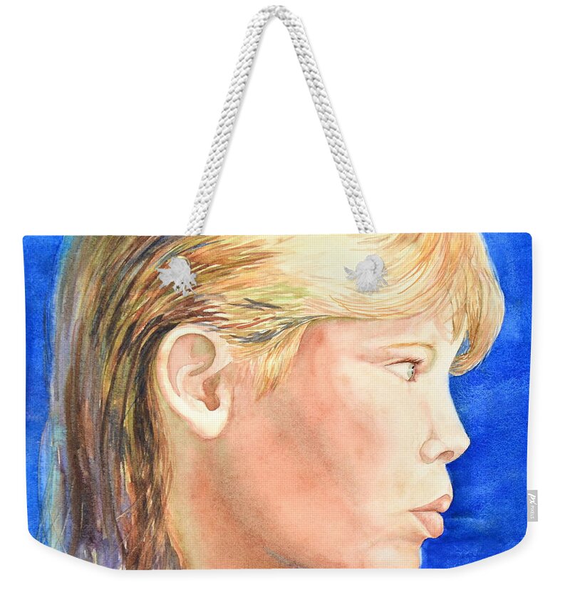 Portrait Weekender Tote Bag featuring the painting Lost in Thought by AnnaJo Vahle